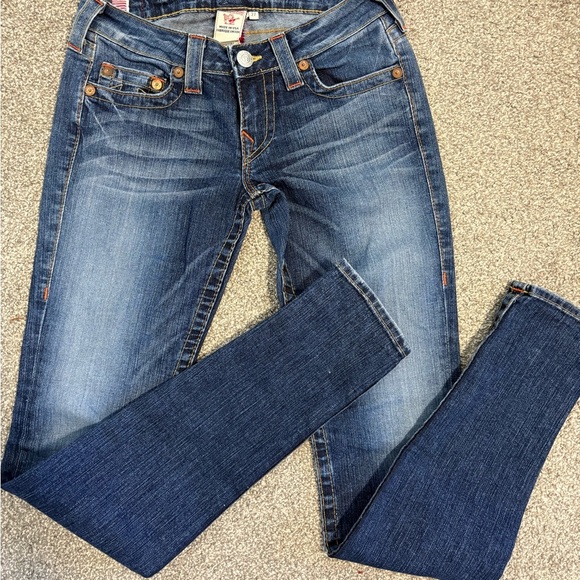 Y2K True Religion Women's Lowrise Skinny Stella Jeans Size‎ 27 - Picture 1 of 9